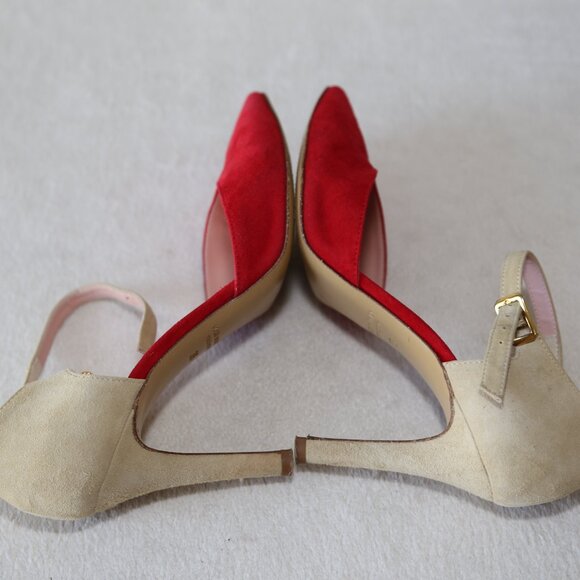 EUC Fauzian Jeunesse suede leather pumps pointed toes made in Italy SIZE 36 - Picture 5 of 7